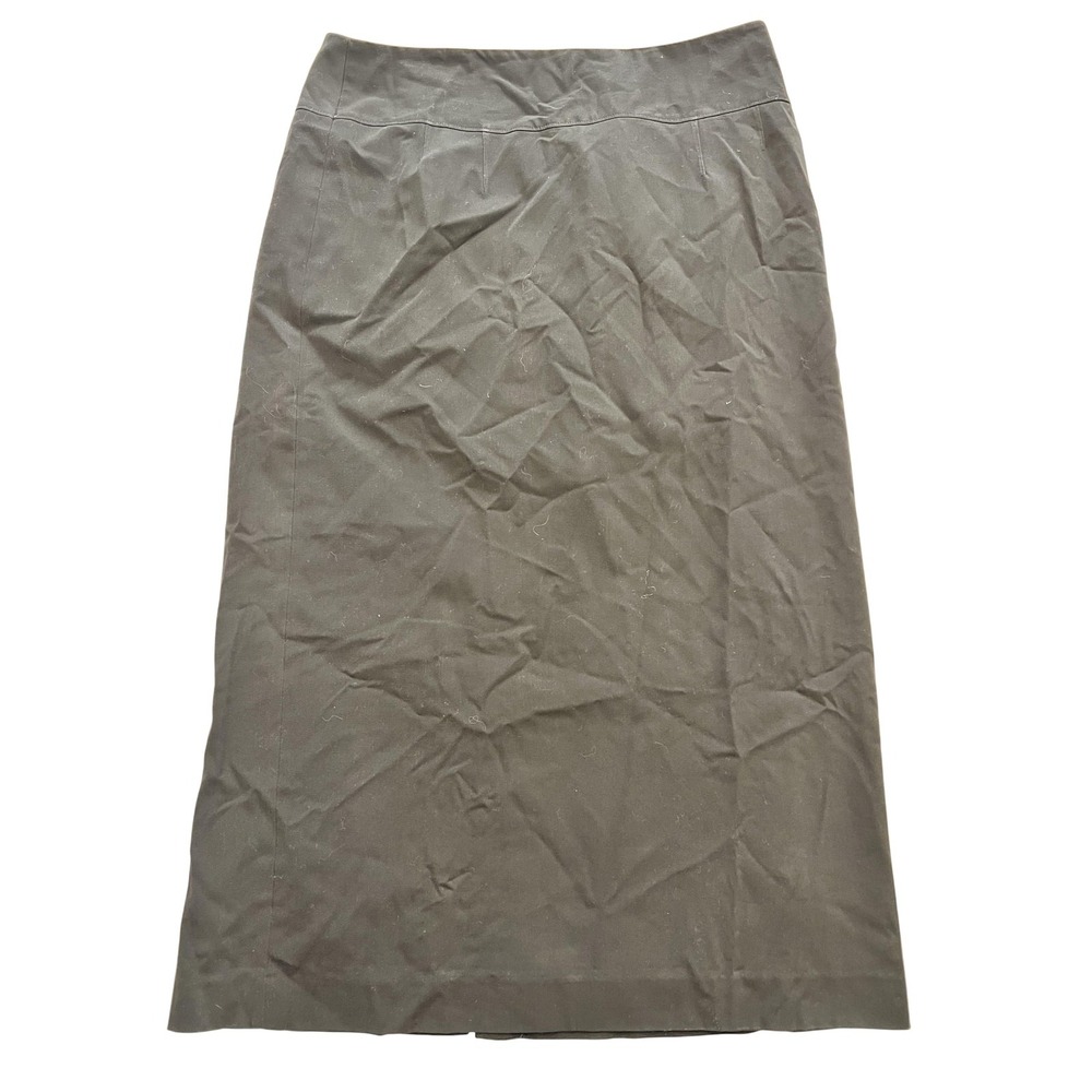Merona Skirt Womens 12 Black Pencil Lined Stretch Work Career‎ Office Back Vent